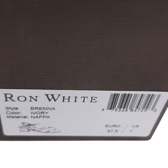 Ron White Brenna Ivory Nappa Leather Strappy Low Heel Sandals SZ 37.5 - Picture 12 of 13